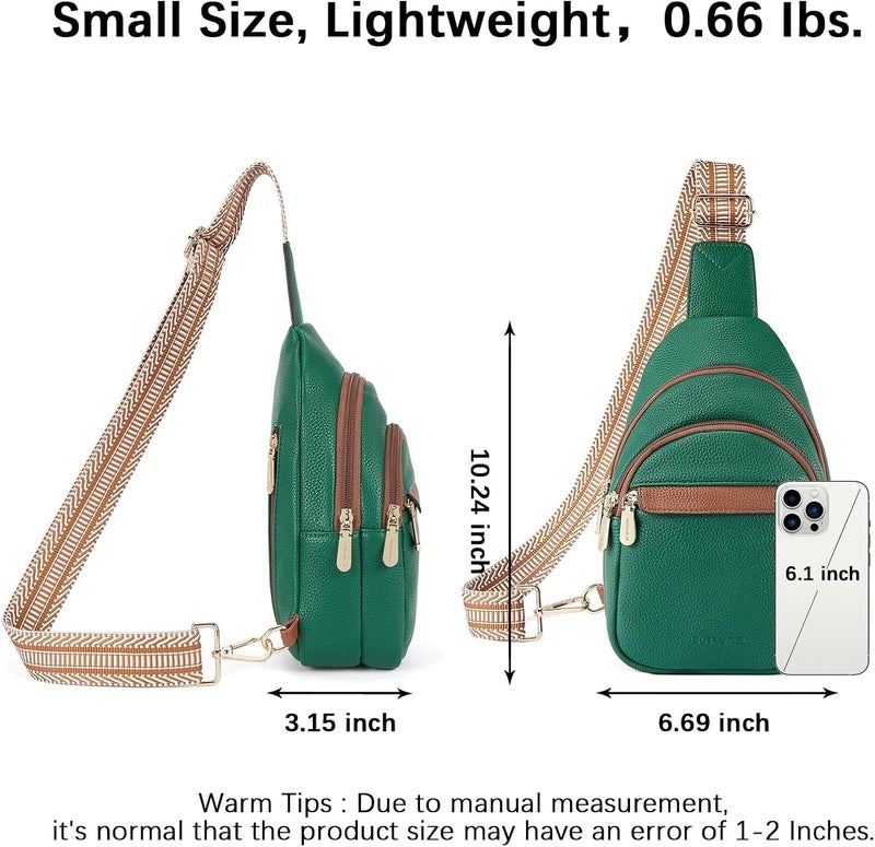 Bostanten Small Sling Bag for Women Leather Crossbody Bags Fanny Pack Chest Bag for Travel - Image 2